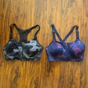 Two sports bras bundle All in Motion black camo and floral print
